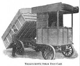 Thornycroft Steam Dust, the invention of the dumpster Cart